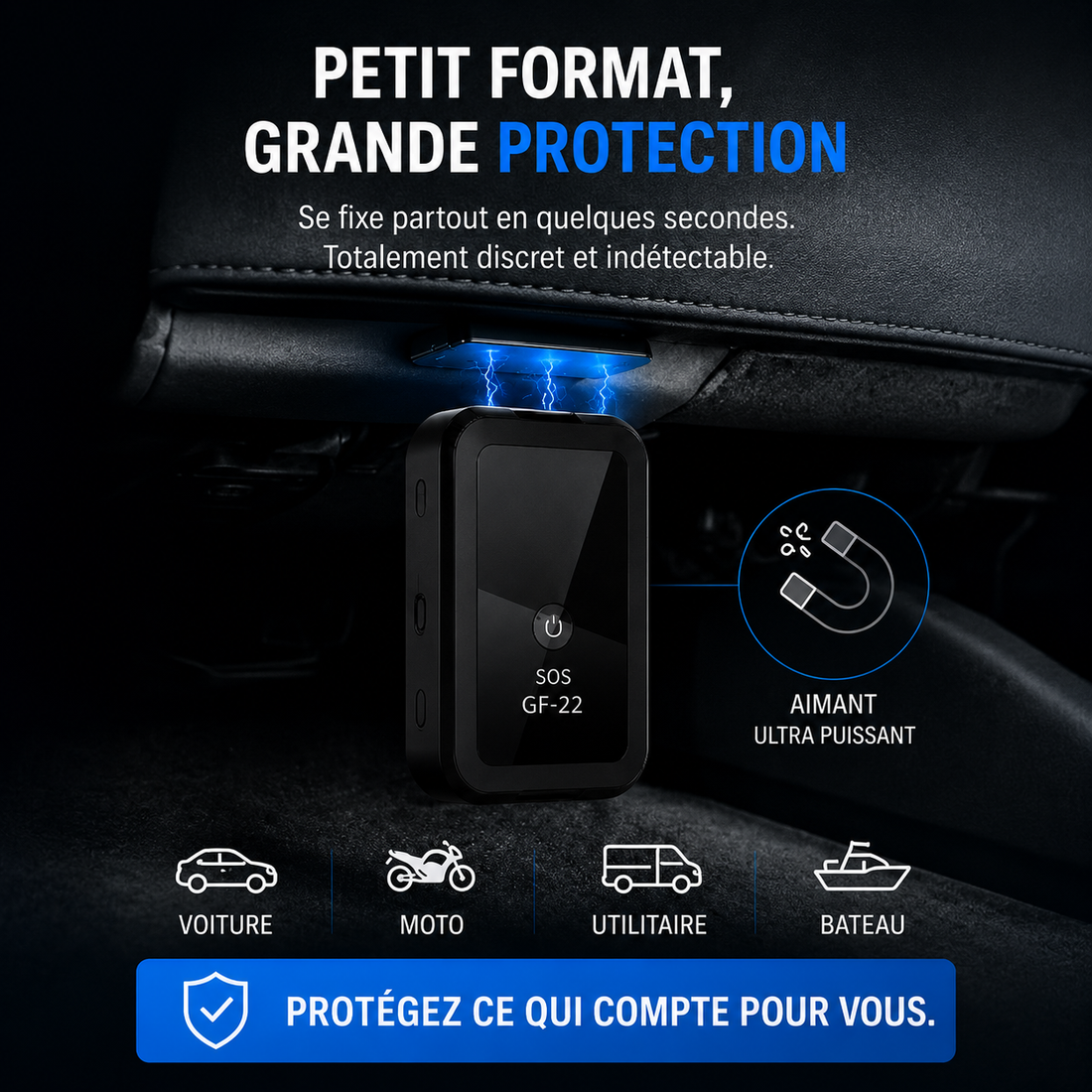 Application de suivi GPS en temps réel du tracker SOS GF-22
