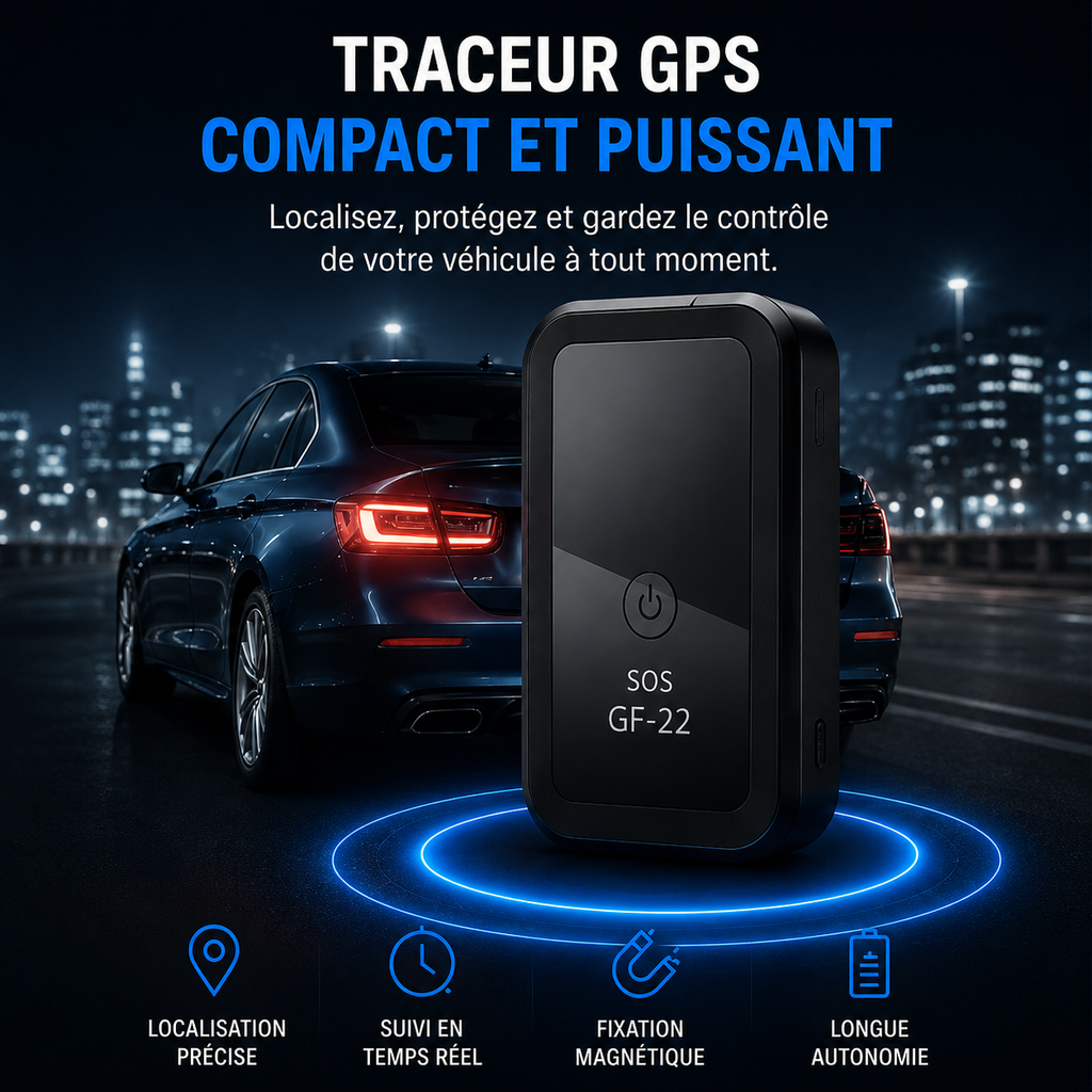 Tracker GPS SOS GF-22 fixé sous un véhicule