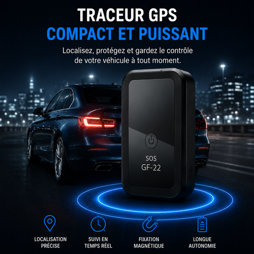 Tracker GPS SOS GF-22 fixé sous un véhicule